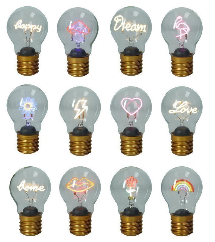 LAMPADINA RICARICABILE DECORO SCRITTA HAPPY - 51273