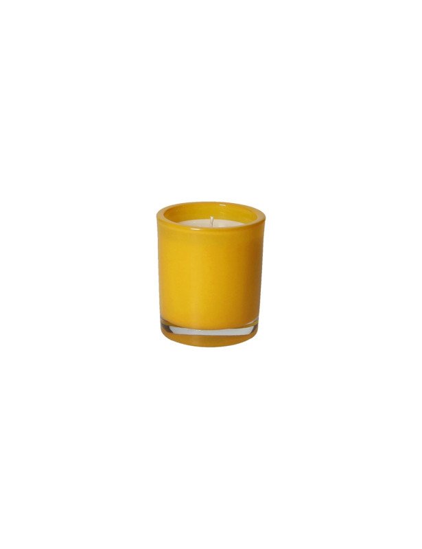 Candela profumata giallo cera di soia essenza camomilla in vetro - 51352 Candela profumata giallo cera di soia essenza camomilla in vetro - 51352