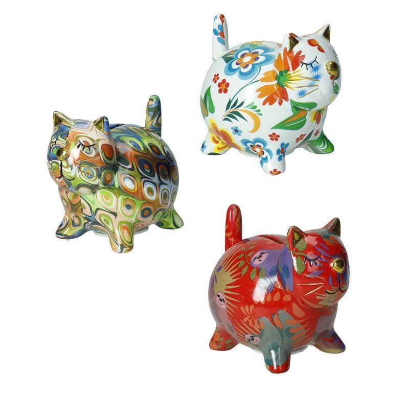 Salvadanaio micio decoro bianco dolomite - 51394