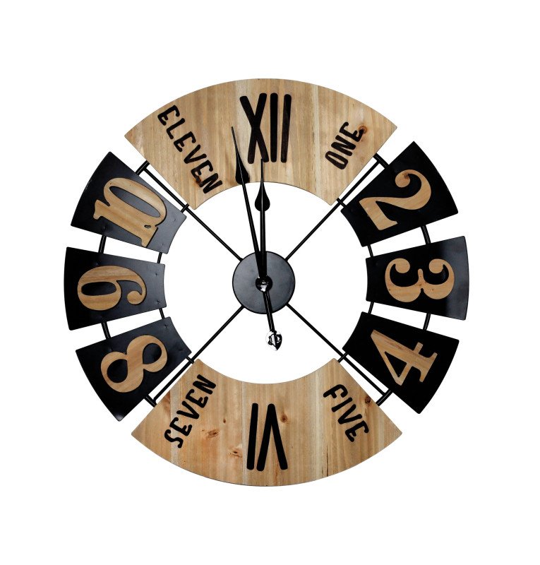 Orologio Industrial Roman Metal/Legno - 51507