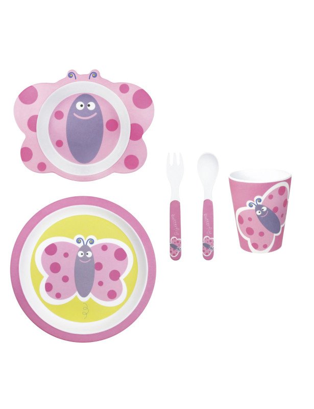 Set baby 5 pz farfalla melamina - 51544