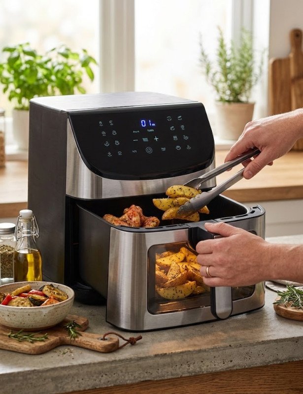 Friggitrice ad aria techno collection con display digitale 8 lt - 51586