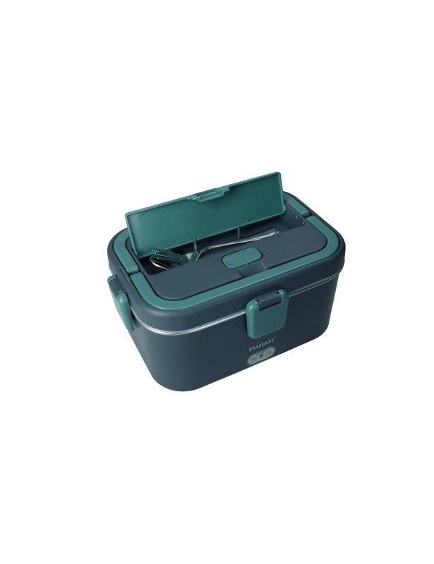 LUNCH BOX TERMICA BLU E VERDE PETROLIO CON POSATE E BORSA CONTENITORE INOX E POLIPROPILENE - 51588