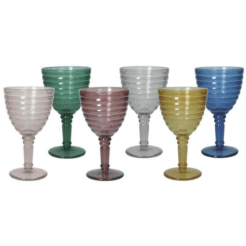 Calice nebula colori assortiti set 6 pz vetro - 51634