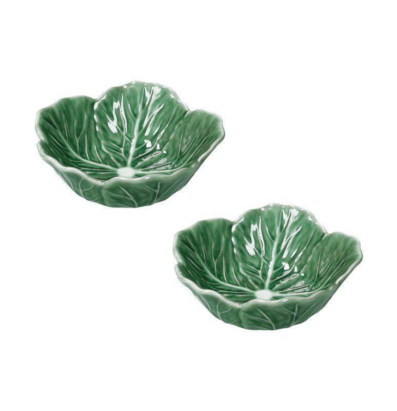 Ciotolina foglia vegan verde set 2 pz porcellana - 51670 Ciotolina foglia vegan verde set 2 pz porcellana - 51670