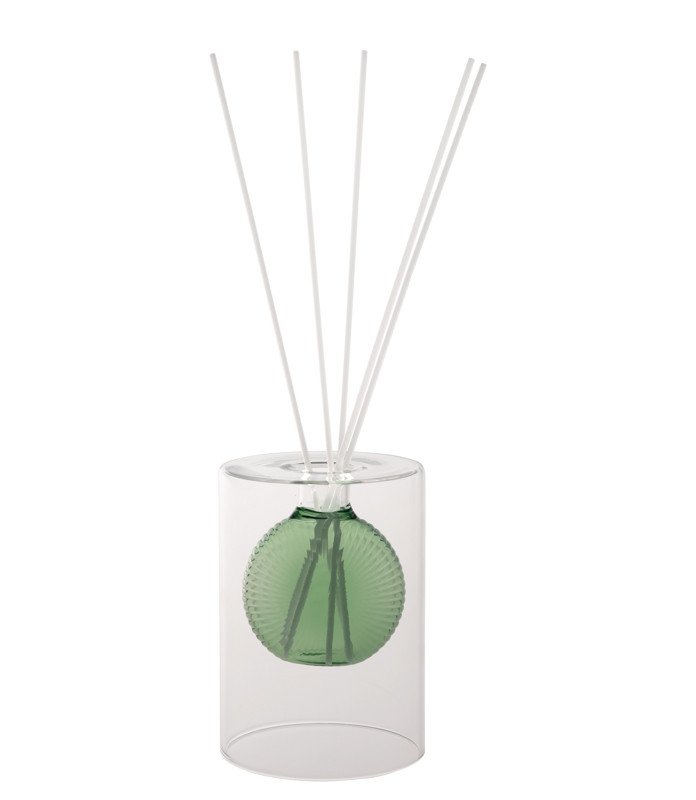 Diffusore di fragranza parfum verde vetro con bastoncini - 51712 Diffusore di fragranza parfum verde vetro con bastoncini - 51712