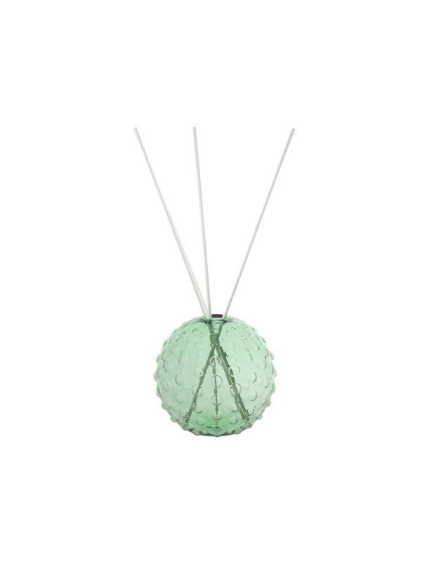 Diffusore di fragranza palla verde vetro con bastoncini fiber wood - 51826