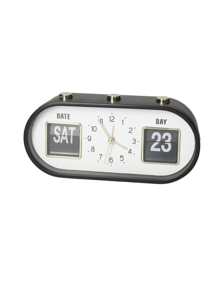 Sveglia bottoni nero e oro policarbonato - 51897 Sveglia bottoni nero e oro policarbonato - 51897