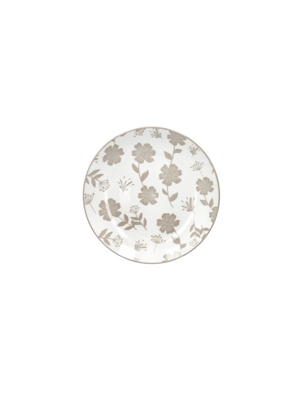 Piattino tortora loto set 4 pz decori assortiti porcellana - 51960