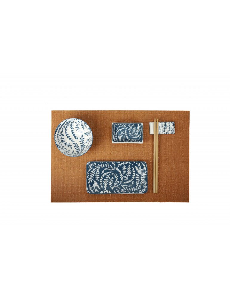 Sushi set 12 pezzi porcellana/bamboo - 52496