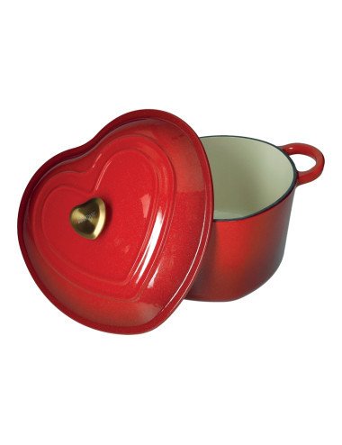 CASSERUOLA CUORE ROSSO GLITTER GHISA SMALTATA 4 LT - 52564 CASSERUOLA CUORE ROSSO GLITTER GHISA SMALTATA 4 LT - 52564