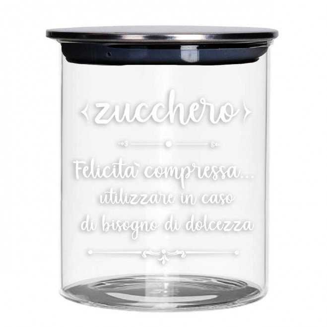 Barattolo zucchero vetro con tappo metal - 52606