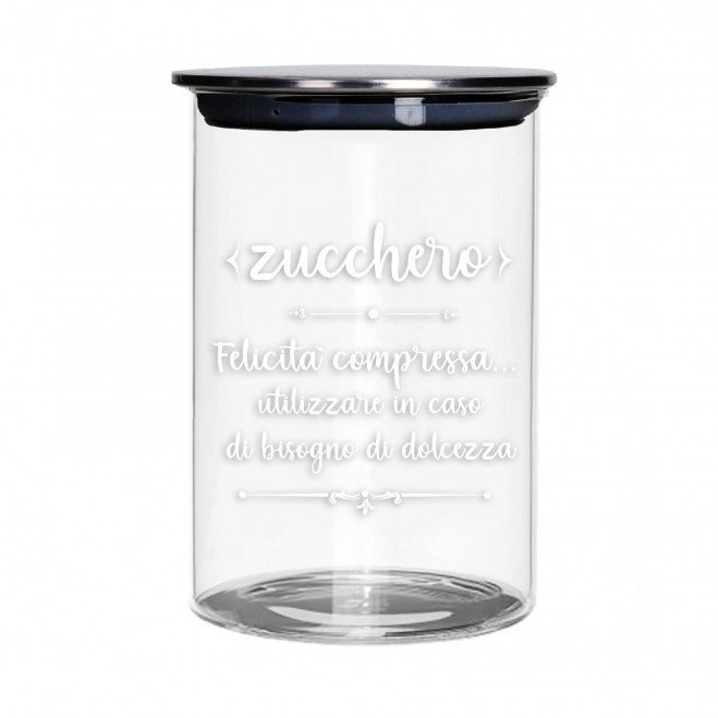 Barattolo zucchero vetro con tappo metal - 52609