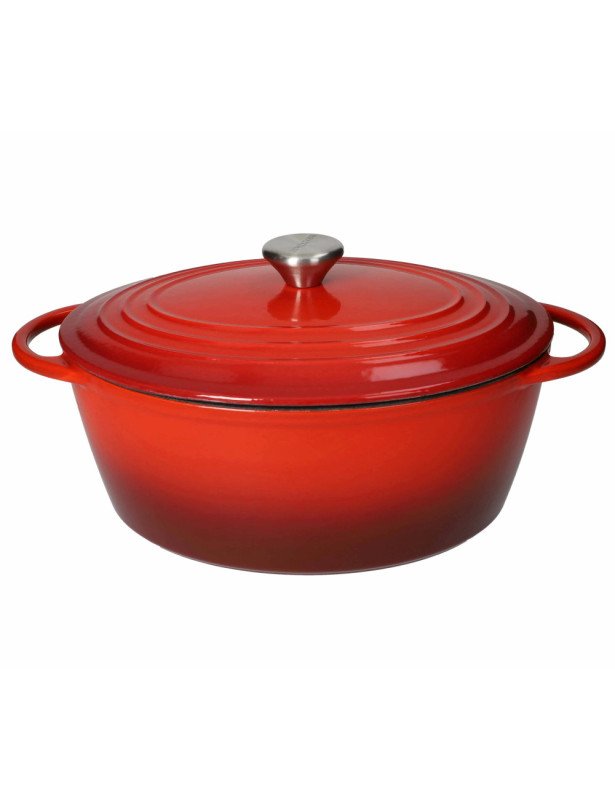 Casseruola cocotte ovale rossa ghisa smaltata lt 5 - 52611 Casseruola cocotte ovale rossa ghisa smaltata lt 5 - 52611
