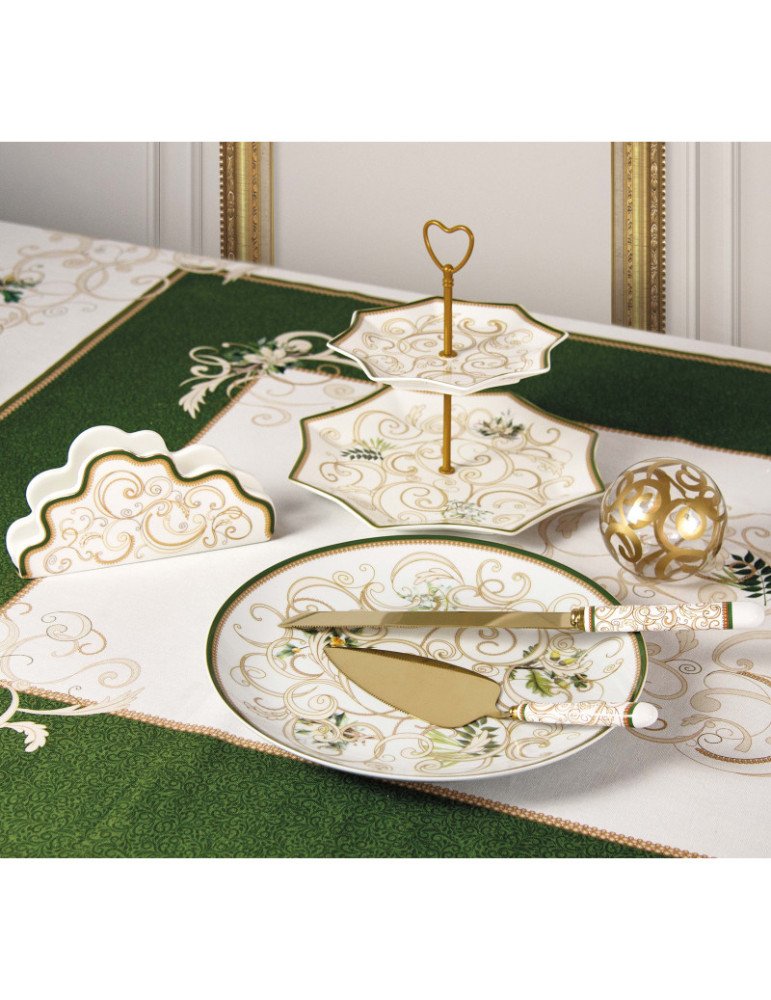 Piatto portata filo d'oro porcellana - 52658