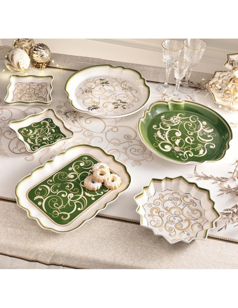 Vuotatasche filo d'oro porcellana (verde) - 52661