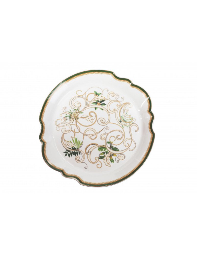 Vassoio portata filo d'oro porcellana (bianco) - 52664