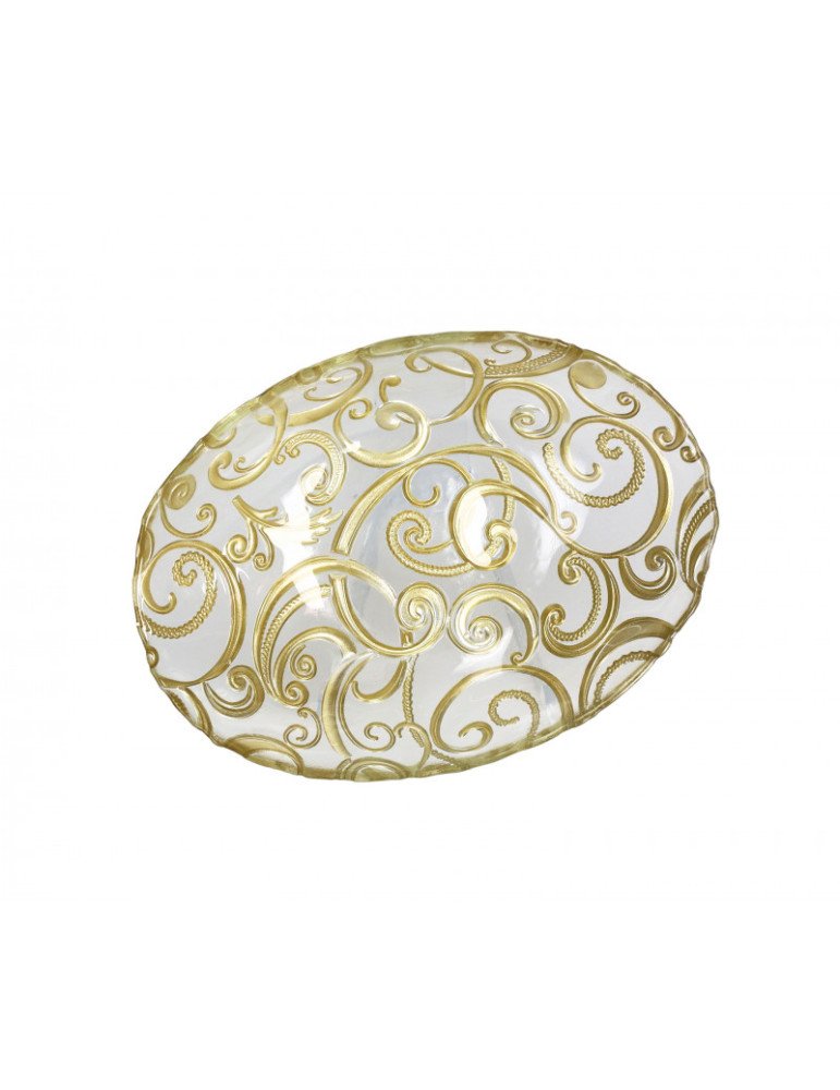 Coppetta filo d'oro cm 22 vetro - 52728