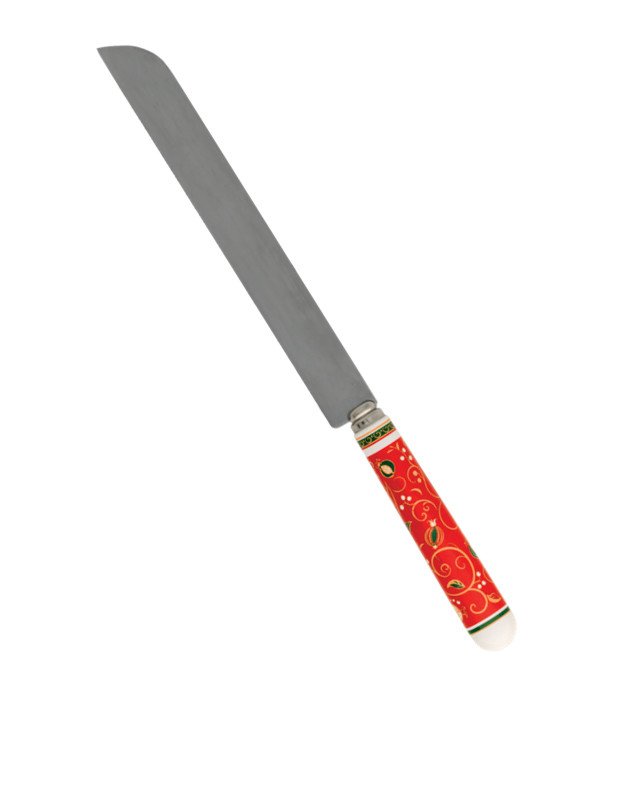 Coltello panettone tempo di festa inox con manico ceramica - 53279
