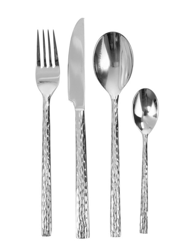 Set posate martellate 16 pz inox - 80081