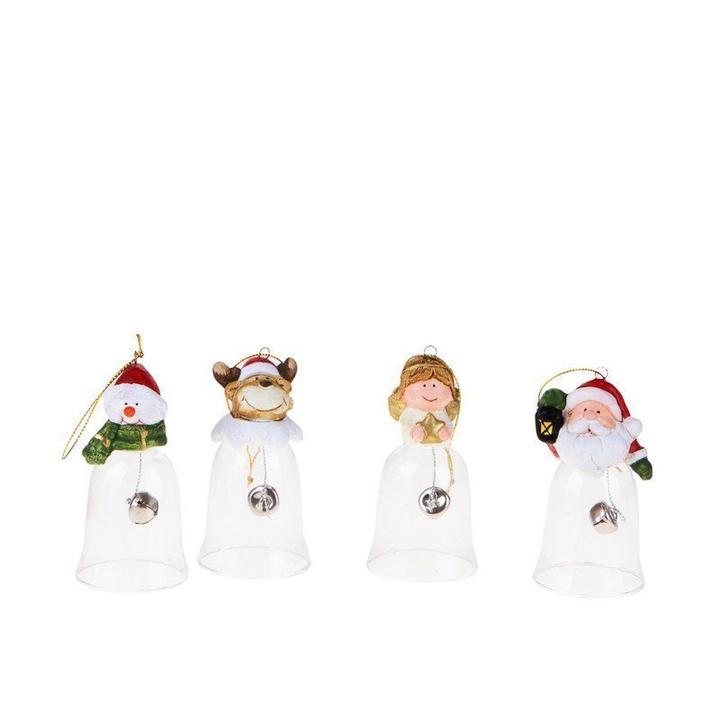 Campanellina Babbo Natale In  Vetroe Resina  11 H - 80157