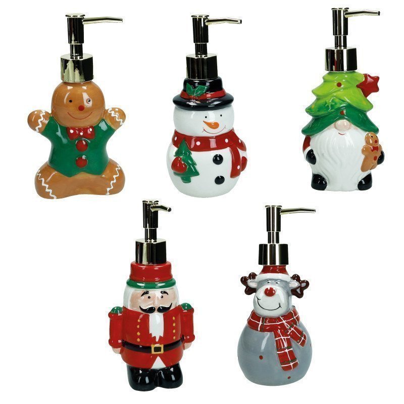 DISPENSER SAPONE CHRISTMAS PUPAZZO DI NEVE SCIARPA ROSSA - 81109