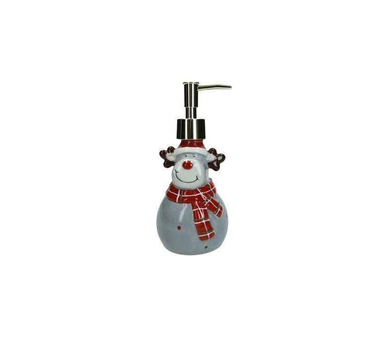 DISPENSER SAPONE CHRISTMAS PUPAZZO DI NEVE SCIARPA ROSSA - 81109