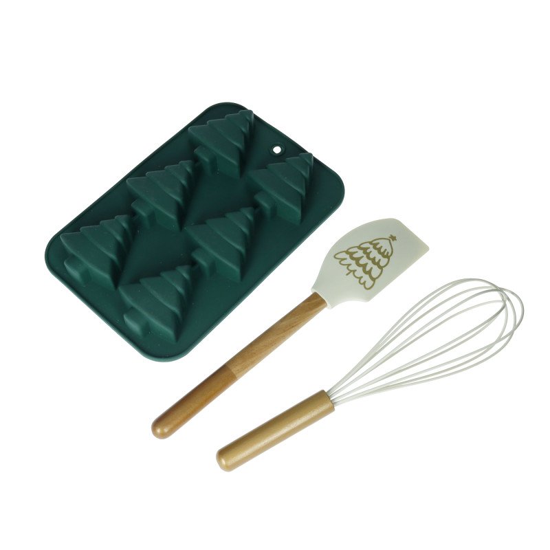 STAMPO BISCOTTI ALBERO DI NATALE VERDE CONFRUSTA E LECCAPENTOLA SILICONE - 82051 STAMPO BISCOTTI ALBERO DI NATALE VERDE CONFRUSTA E LECCAPENTOLA SILICONE - 82051