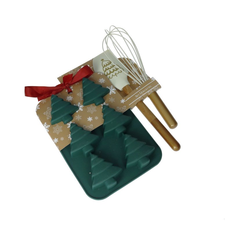 STAMPO BISCOTTI ALBERO DI NATALE VERDE CONFRUSTA E LECCAPENTOLA SILICONE - 82051 STAMPO BISCOTTI ALBERO DI NATALE VERDE CONFRUSTA E LECCAPENTOLA SILICONE - 82051