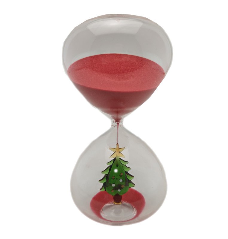 CLESSIDRA ALBERO CON SABBIA ROSSA VETRO - 83104