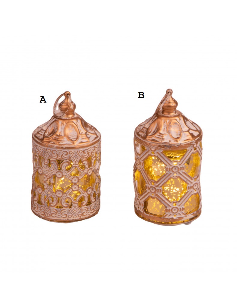 Mini lanterna gold con led - 84109