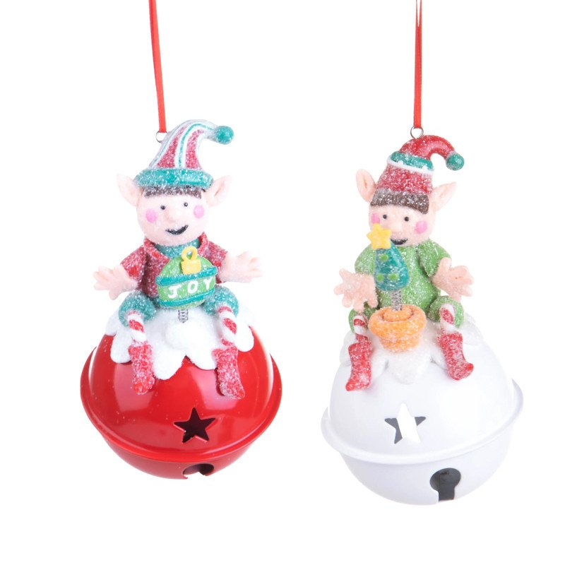 Elfo su campana set 2 pezzi plastic/metal - 84482