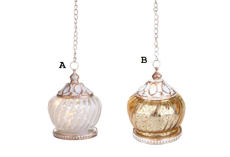 Mini lanterna con led metal/vetro - 84493