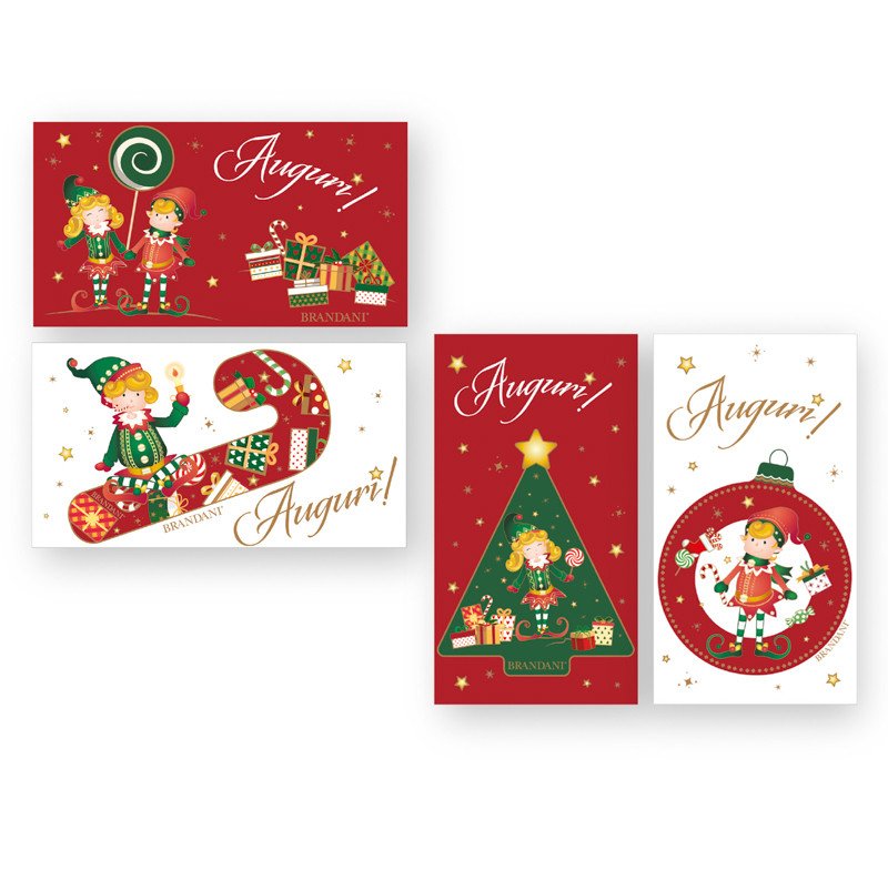 Magneti elfomagia auguri set 4 pezzi ceramica - 84582