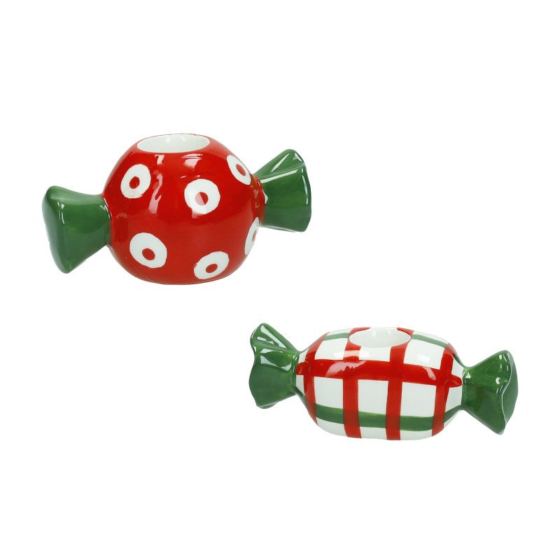 PORTACANDELA CARAMELLA SET 2 PZ DOLOMITE - 84690