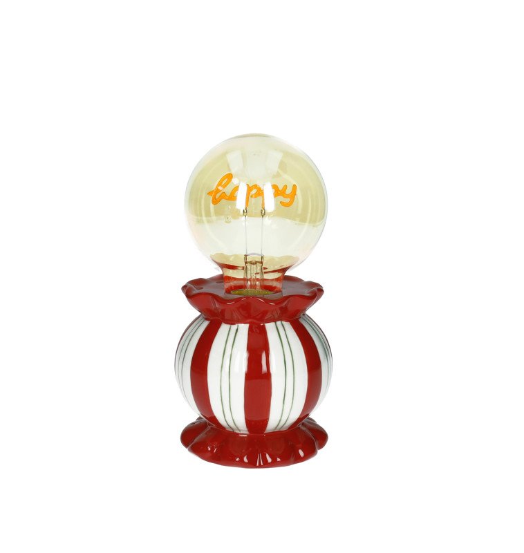 LAMPADA HAPPY ROSSO DOLOMITE E VETRO - 84692