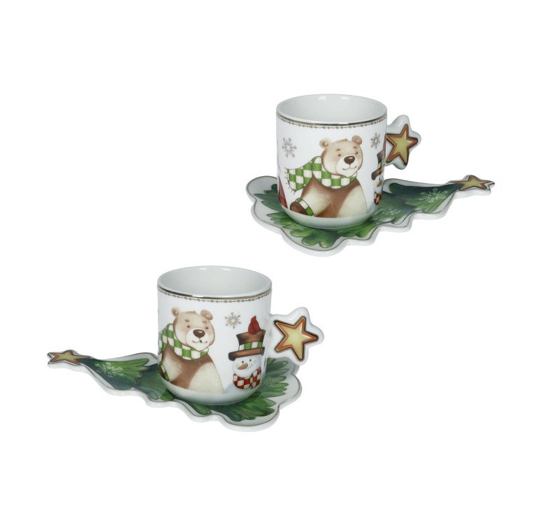 TAZZINA CAFFE RACCONTI SET 2 PEZZI NEW BONE CHINA - 84792