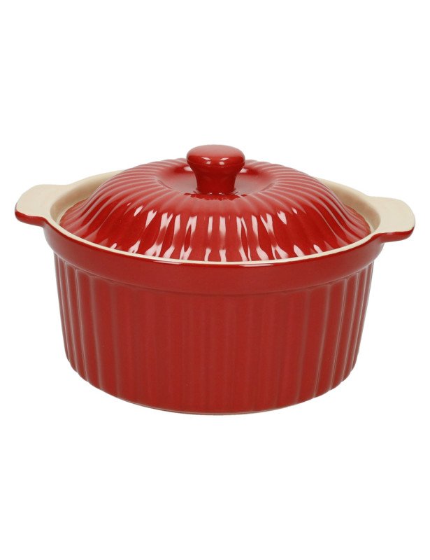 COCOTTE ROSSA CON COPERCHIO  IN STONEWARE - 85406 COCOTTE ROSSA CON COPERCHIO  IN STONEWARE - 85406