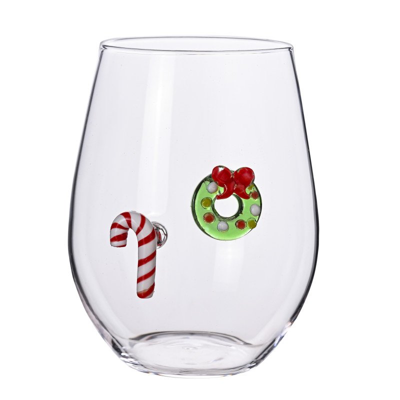 BICCHIERE VIVA IL NATALE SOGGETTI NATALIZI ASSORTITI SET 2 PEZZI - 89942