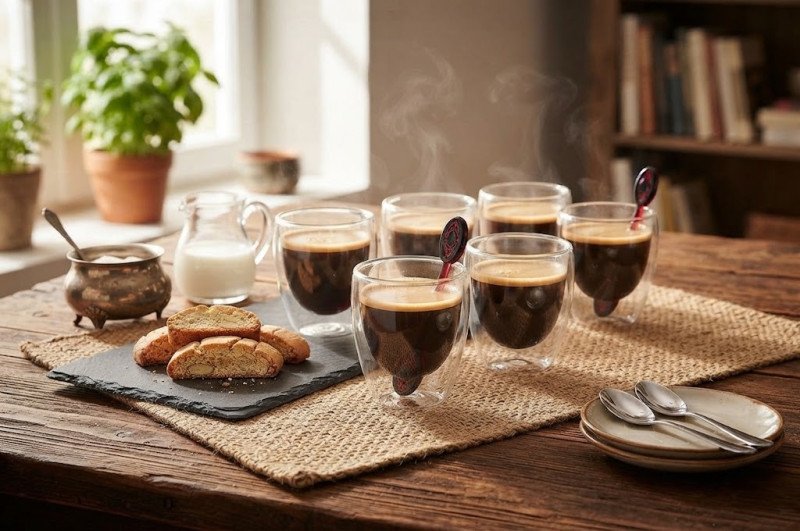 Bicchiere caffe chicco double wall set 6 pz vetro borosilicato - 94221