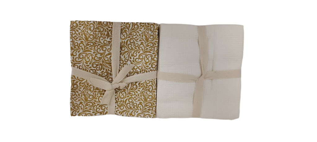 Set 2 strofinacci uno ape avorio 1 micro oro - br229040