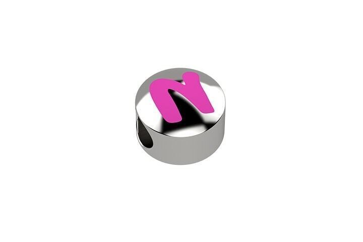 Cursore lettera rosa n - argento 925 - nan0277n Cursore lettera rosa n - argento 925 - nan0277n
