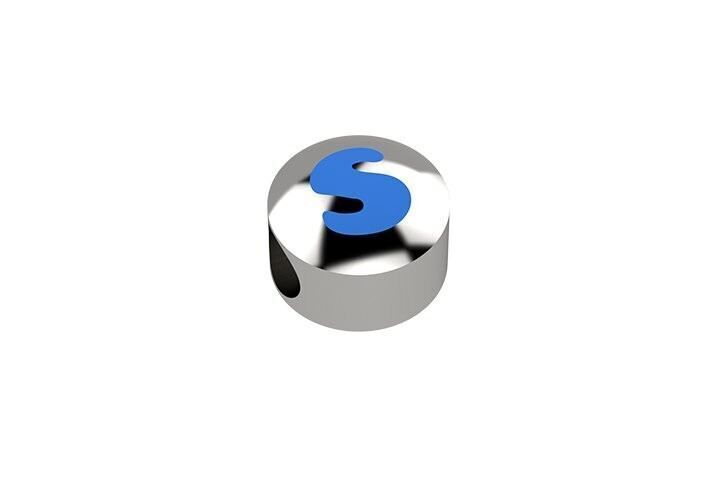 Cursore lettera azzurra s - argento 925 - nan0278s