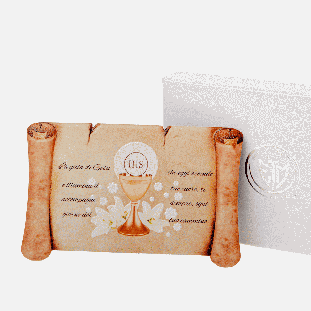 Pergamena comunione cm15 h9,5 c/box - 02a255 Pergamena comunione cm15 h9,5 c/box - 02a255