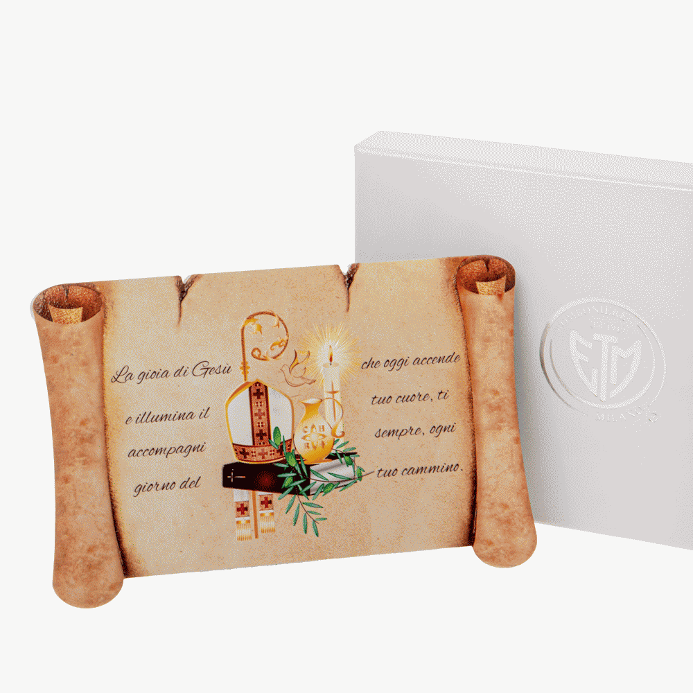 Pergamena cresima cm. 15 h. 9,5 c/box - 02a256 Pergamena cresima cm. 15 h. 9,5 c/box - 02a256