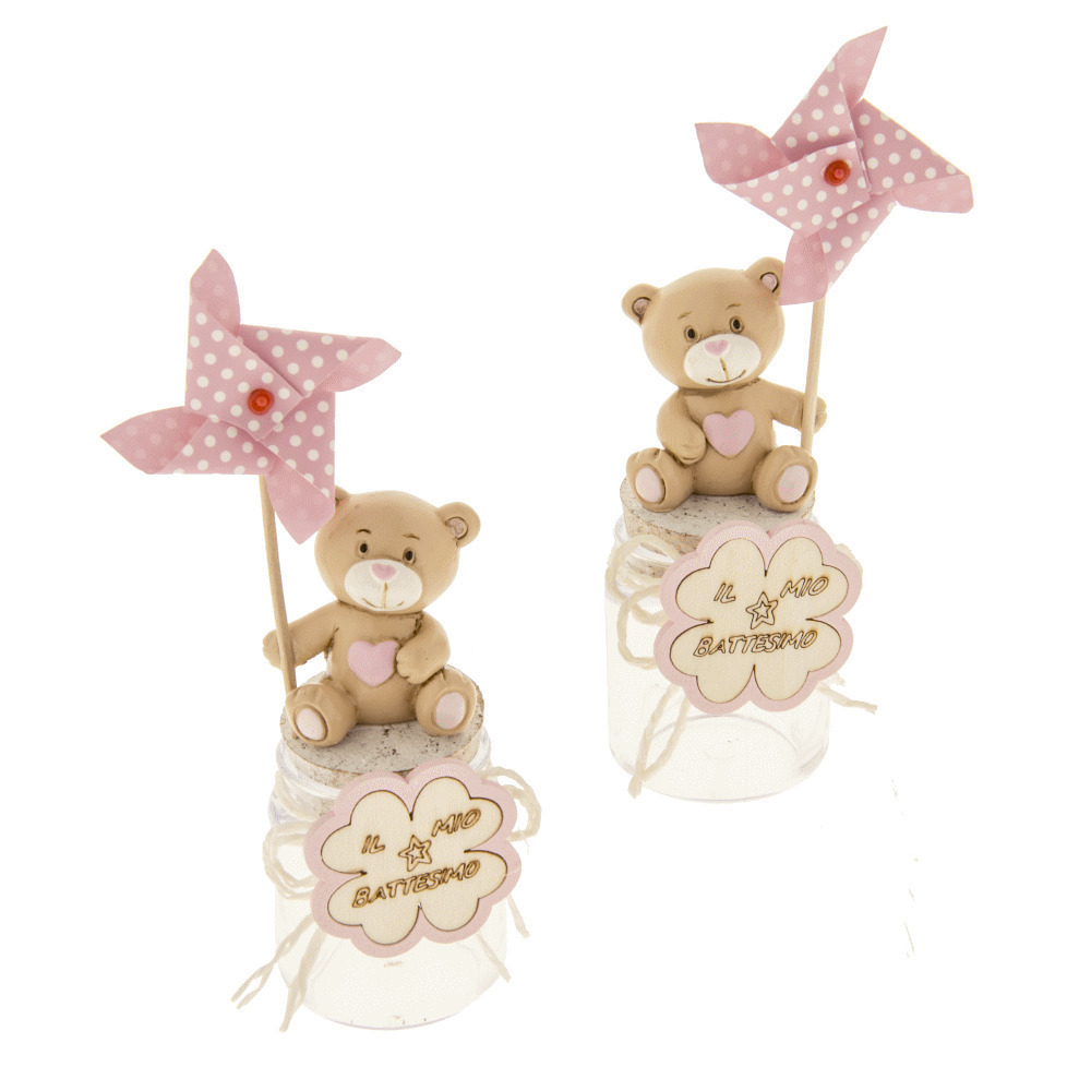 Girellino barattolo rosa h. 15 2 soggetti assortiti - 04a008 - 04a008