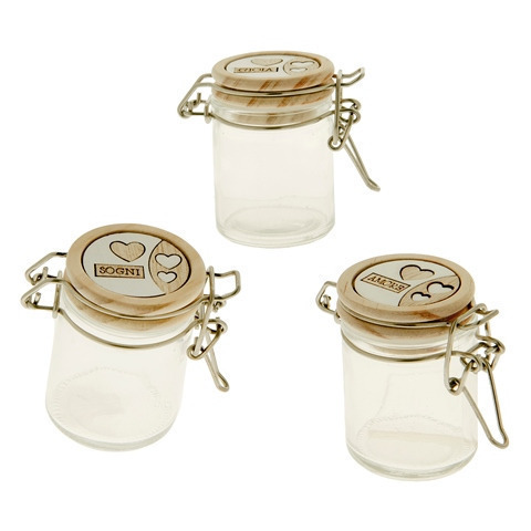 Madera barattolo 3 soggetti assortiti h. 6,5 - 07a058 - 07a058