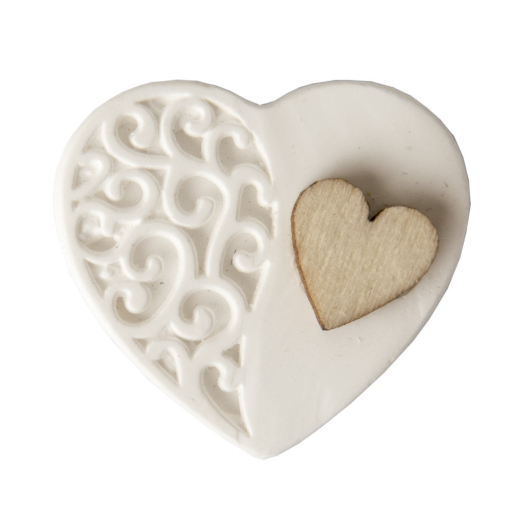 Gesso cuore 2 facce cm 3 - 08649 - 08649