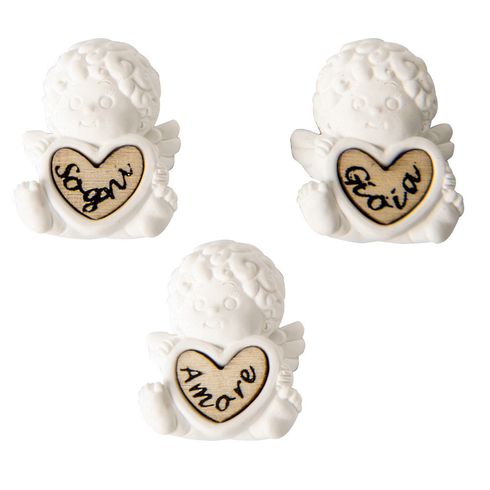 Gesso angelo scritta cm. 4 3 soggetti assortiti - 08a046 - 08a046