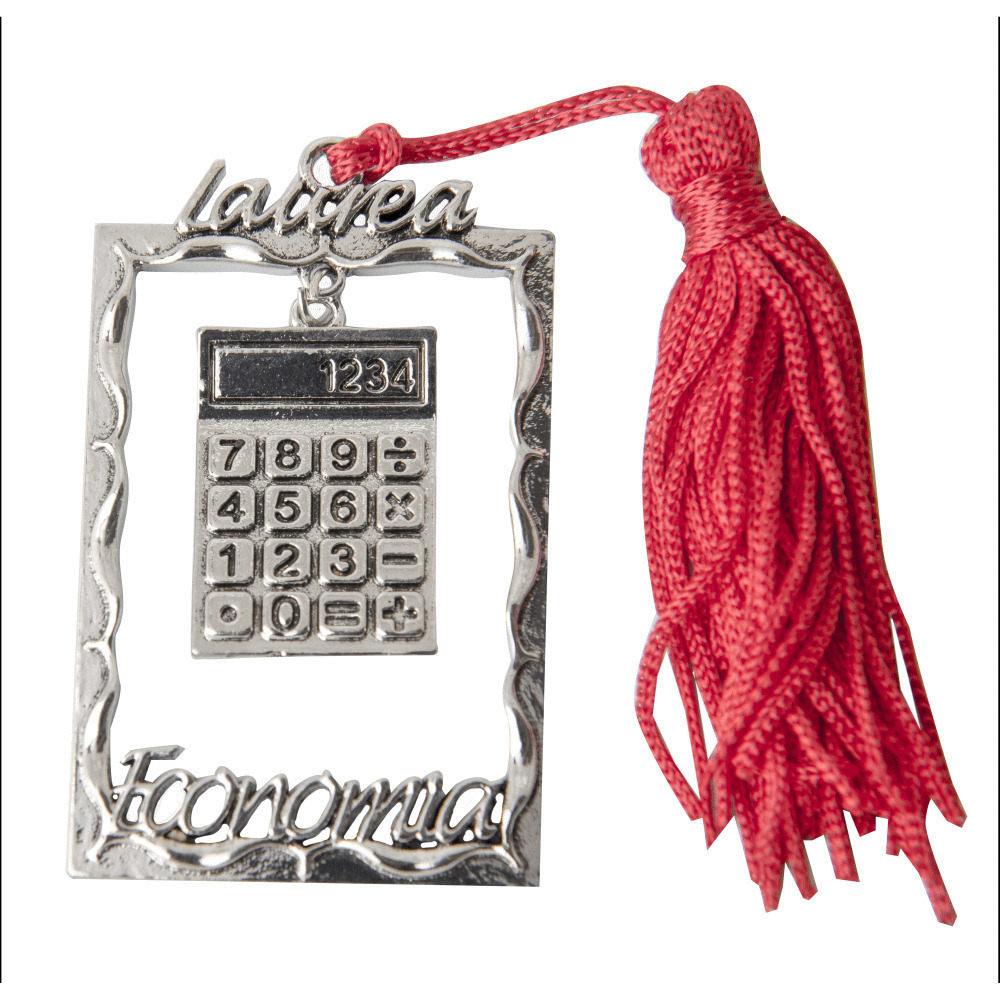 Applicazione laurea economia in metallo con nappina - 12a034